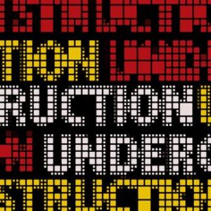 Pixelartige Typografie mit den englischen Wörtern „THINK“, „FUNCTION“ und „UNDERSTAND“ in Rot, Gelb und Weiß auf schwarzem Hintergrund