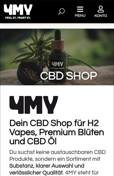 Homepage vom Webdesigner | Professionelle Unternehmenswebseite 3 4MY - CBD Online Shop