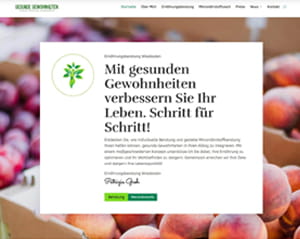 Startseite der Ernährungsberatung Groh mit dem Hinweis auf gesunde Gewohnheiten und Ernährungsberatung in Wiesbaden