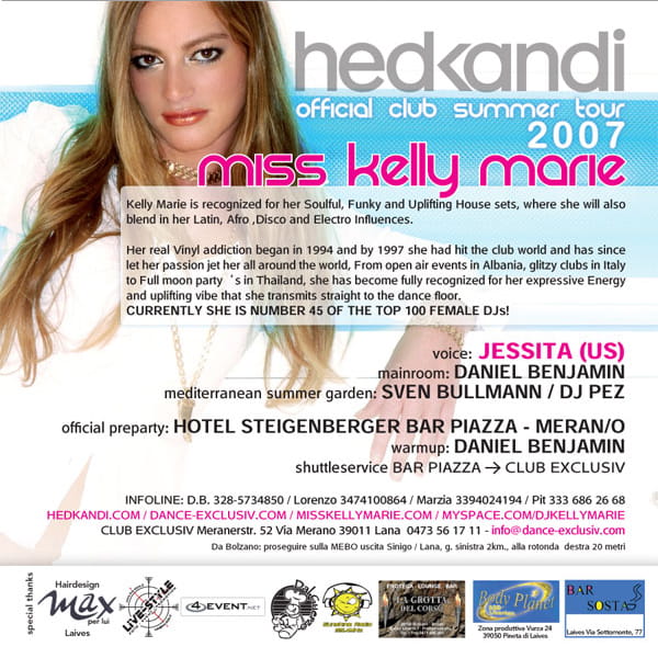 Sven Bullmann bei der Hed Kandi Summer Tour 2007 Veranstaltungsplakat der Hed Kandi Official Club Summer Tour 2007 mit Sven Bullmann im Line-up des Mediterranean Summer Garden.