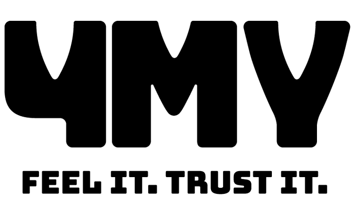 Schwarzes 4MY Markenlogo auf transparentem Hintergrund